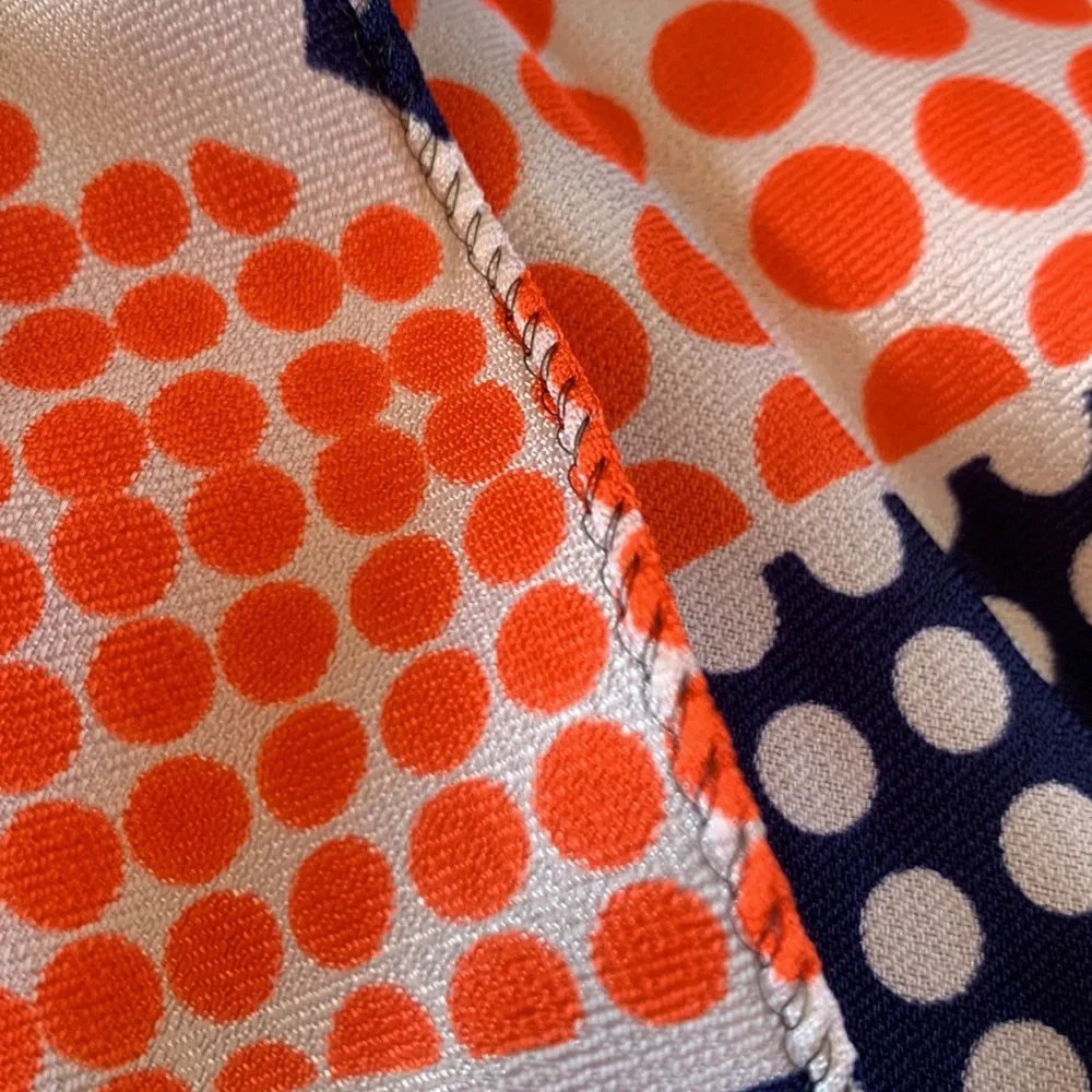 Vintage Doro Orange Polkadot Mod Pop Art Scarf